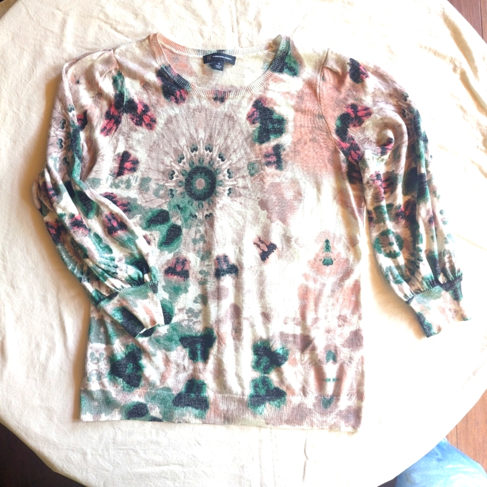 I.N.C Lightweight Sweater in Pink and Green 1X